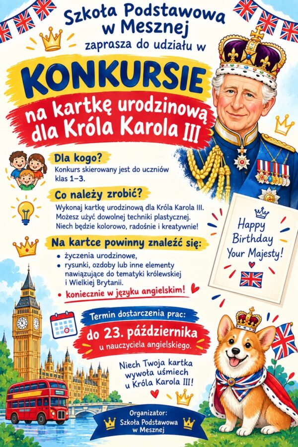 KONKURS „Kartka urodzinowa dla Króla Karola III”